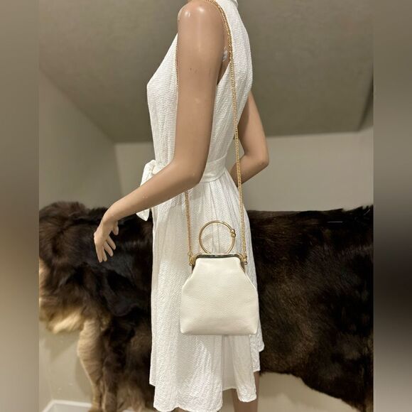 Vintage Oriental Style Genuine Premium Pebble Cowhide Kisslock Top Handle Bag - Picture 4 of 14